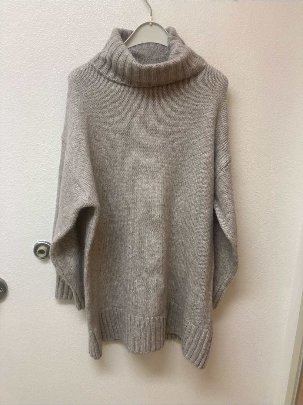 H&M Heathered Oatmeal Cowl Sweater Dress (XL)
